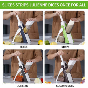 4-in-1 Manual Vegetable Cutter - Adjustable Mandoline Slicer